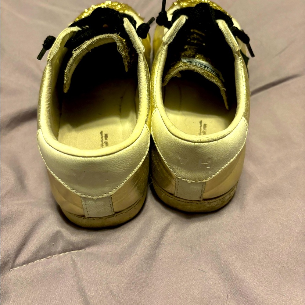 Gold metallic sneakers
